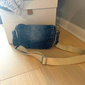 ZARA Quilted Denim Crossbody Bag